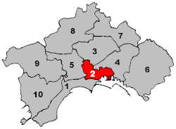 Location within Naples