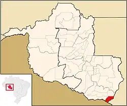 Location of Cabixi in the State of Rondônia