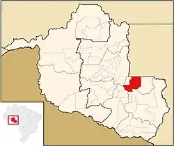 Municipal location within the State of Rondônia
