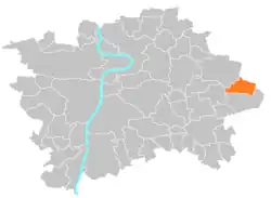Location of Klánovice in Prague