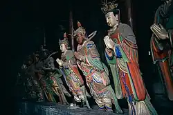 Statues on the right side of the hall