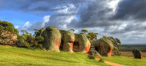 Murphy's Haystacks, a rock formation, at Mortana in the Hundred of Rounsevell