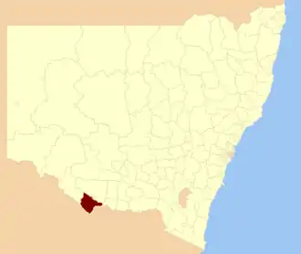 Location of the former shire in New South Wales