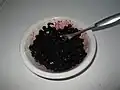 Blueberries being crushed