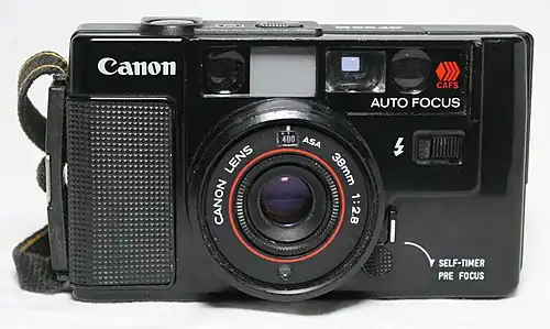 Active autofocus system via infrared - Canon AF35M (1979)