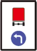 134 Route for vehicles carrying dangerous goods (left)