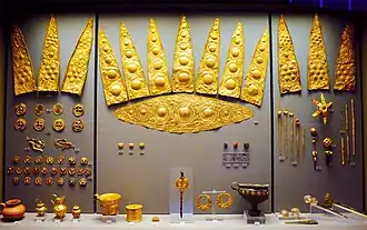 Gold artefacts from Mycenae, 16th century BC
