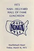 Cover for NAIA HOF Luncheon Program (1973)