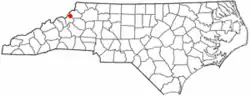 Location of Beech Mountain, North Carolina