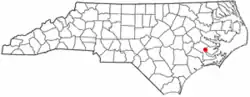 Location of Bridgeton, North Carolina