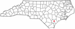 Location of Burgaw, North Carolina