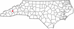Location of Canton, North Carolina