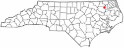 Location of Colerain, North Carolina