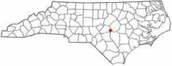 Location of Dunn, North Carolina