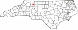 Location of East Bend, North Carolina