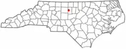Location of Elon, North Carolina