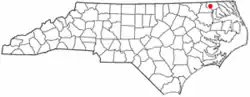 Location of Gatesville, North Carolina