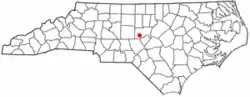 Location of Goldston, North Carolina