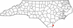 Location of Wilmington Beach, North Carolina