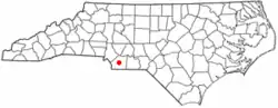 Location of Monroe, North Carolina