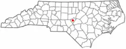 Location of Sanford, North Carolina