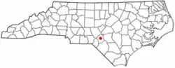 Location of Silver City, North Carolina