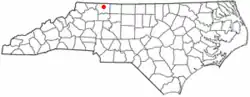 Location of Toast, North Carolina