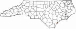 Location of Topsail Beach, North Carolina