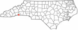 Location of Tryon, North Carolina