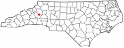 Location of Valdese, North Carolina