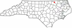 Location of Weldon, North Carolina