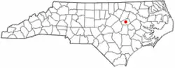 Location of Wilson in Wilson County, North Carolina