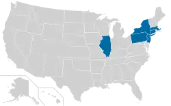 Location of teams in