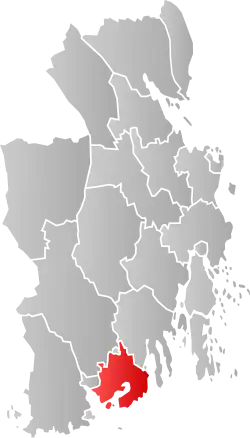 Tjølling within Vestfold