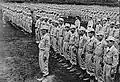 A police officer of a police reserve party who will face the first morning assembly after commissioning