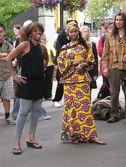 Image 115Young woman wearing dress made from African patterned fabric in 2008. (from 2000s in fashion)