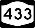 New York State Route 433 marker