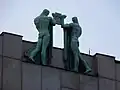 Sculpture by Frank Metzner with WBV monogram, former Prague branch