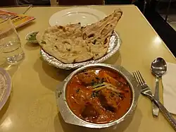 Naan with fish curry