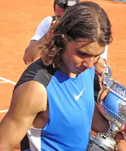 Rafael Nadal, most times winner of the Coupe des Mousquetaires with 14 titles