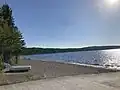 Day-use beach at Nagagamisis Lake