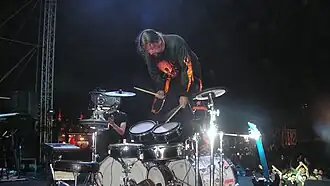 Nir Nakav in a concert with Infected Mushroom