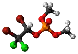 Ball-and-stick model of the Naled molecule