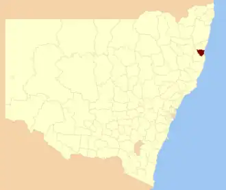 Location in New South Wales