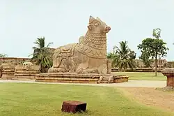 Nandi at the Brihadeeshwara Temple in Gangaikonda Cholapuram, Tamil Nadu, India
