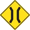 Narrow bridge ahead.