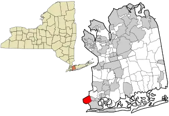 Location in Nassau County and the state of New York