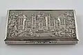 Silver Castle-top card case showing Windsor Castle c1838