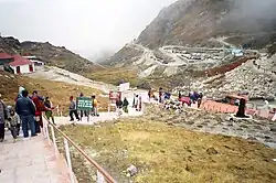 A visual from the stairs. The Natula memorial visible at right center.