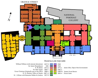 Plan of the first floor of the National Gallery in 2013